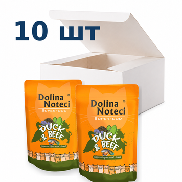 Вологий корм для котів Dolina Noteci Superfood з качкою та яловичиною, 85 г * 10 шт DN 85 (760)_box фото