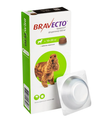 Таблетки Бравекто від бліх та кліщів для собак 10-20 кг MSD14652 фото