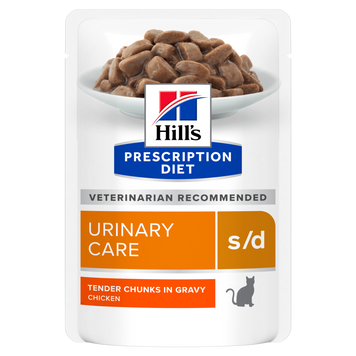 Вологий дієтичний корм для котів Hill&rsquo;s Prescription Diet s/d для догляду за сечовидільною системою, з куркою, пауч, 85 г 607296 фото