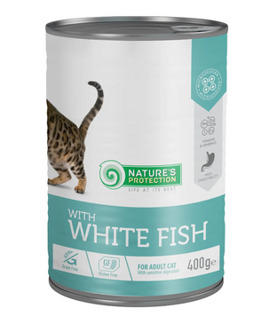 Влажный корм для взрослых кошек с белой рыбой Nature's Protection with White Fish 400 г KIK45609 фото