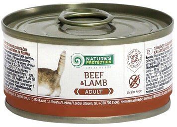 лажный корм для взрослых кошек Nature's Protection Adult Beef & Lamb 100 г KIK45099 фото