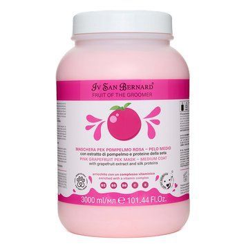 Маска для средней шерсти для котов и собак Pink Grapefruit Iv San Bernard, с экстрактом грейпфрута и протеинами шелка, 3 л 5193 фото