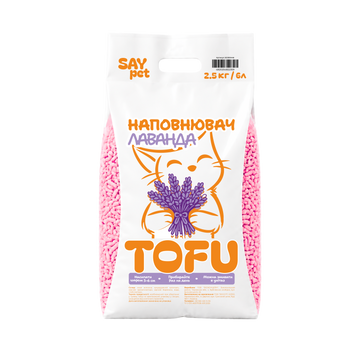 Наповнювач тофу для котячого туалету SAY PET Tofu &laquo;Лаванда&raquo;, 2,5 кг (6 л) ЗС000447 фото