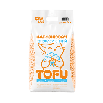 Наповнювач тофу для котячого туалету SAY PET Tofu гіпоалергенний, 2,5 кг (6 л) ЗС000448 фото