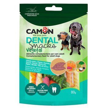 Ласощі для собак Вузлова кістка з солодкої картоплі мікс смаків 6-7 см Dental Snack Mix 80 г, CAMON AE367 фото