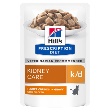 Вологий дієтичний корм для котів Hill&rsquo;s Prescription Diet k/d для підтримання функції нирок, з куркою, пауч, 85 г 605664 фото