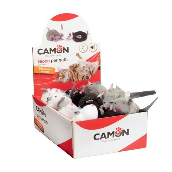 Игрушка для котов Мышка из искусственного меха с пищалкой 7 см, CAMON AG018/A фото