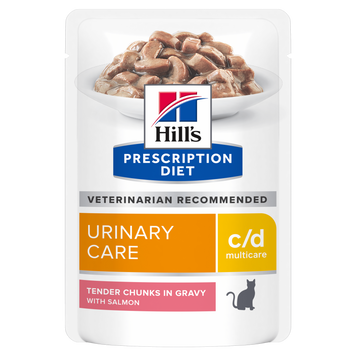 Вологий дієтичний корм для котів Hill&rsquo;s Prescription Diet c/d догляд за сечовидільною системою, з лососем, пауч, 85 г 605602 фото