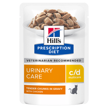 Вологий дієтичний корм для котів Hill&rsquo;s Prescription Diet c/d догляд за сечовидільною системою, з куркою, пауч, 85 г 605601 фото