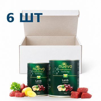 Консерва для собак NUEVO ADULT з ягням та картоплею, 800 г * 6 шт 95011-6 фото