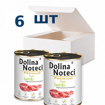 Вологий корм для собак, схильних до алергії Dolina Noteci Premium Pure з ягням, 800 г * 6 шт DN 800 (618)-6 фото