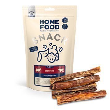 Ласощі для собак HOME FOOD Пеніс яловичий For DOG 80 г 1021008 фото